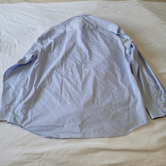 Twillory Performance Blue White Plaid Long Sleeve Button Down 18 Tailored 34/35 - Picture 7 of 7